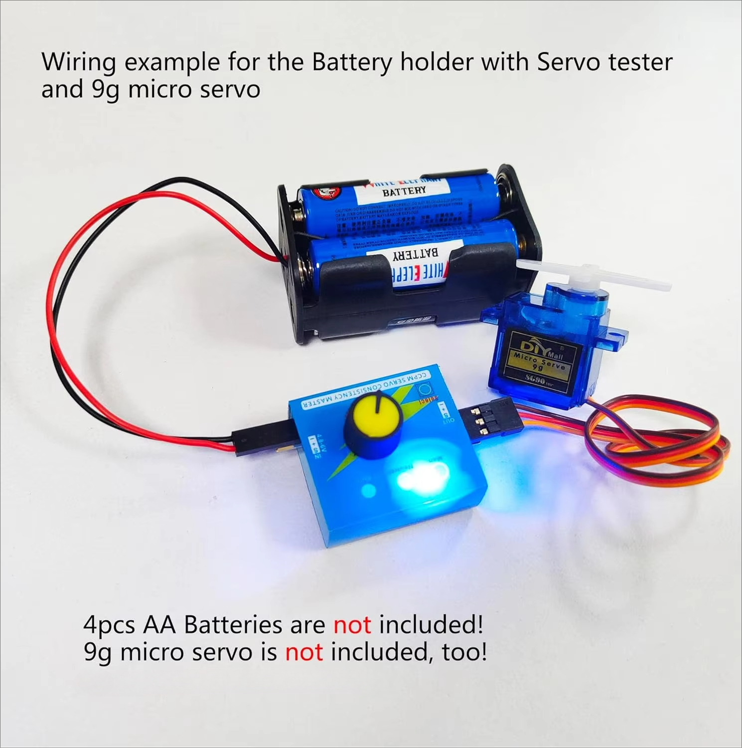 AliExpress 3CH Digital Servo Tester ESC Speed Controller Checker CCPM Servo Consistency Master + 4 Cell AA Battery Holder Case for Servo, view 6