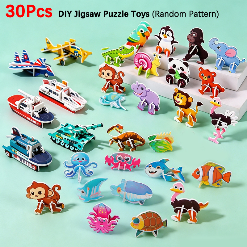 AliExpress 3D Animal Paper Puzzle Colorful DIY Paper Craft Kit Cute Animal Aircraft Tank Jigsaw Puzzle Toy Holiday Party Birthday Present
