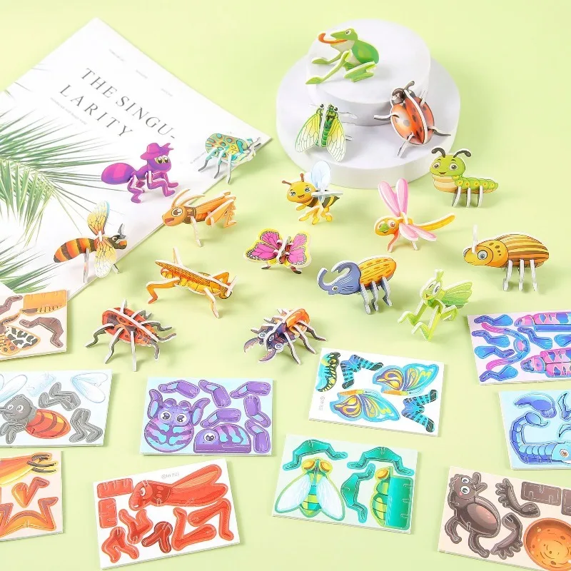 AliExpress 3D Animal Paper Puzzle Colorful DIY Paper Craft Kit Cute Animal Aircraft Tank Jigsaw Puzzle Toy Holiday Party Birthday Present, view 5