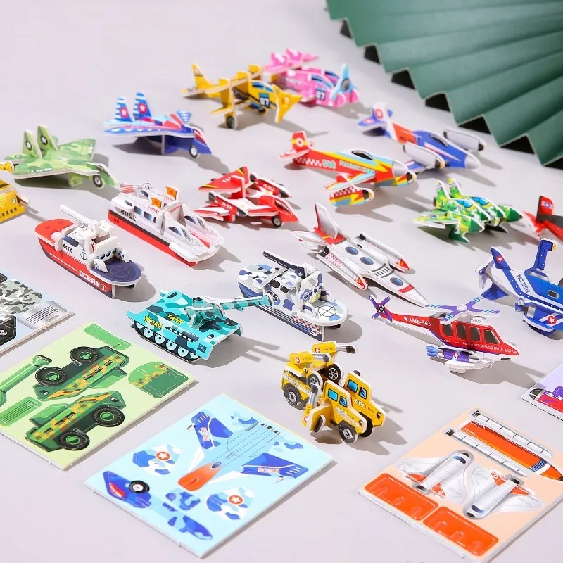 AliExpress 3D Animal Paper Puzzle Colorful DIY Paper Craft Kit Cute Animal Aircraft Tank Jigsaw Puzzle Toy Holiday Party Birthday Present, view 6