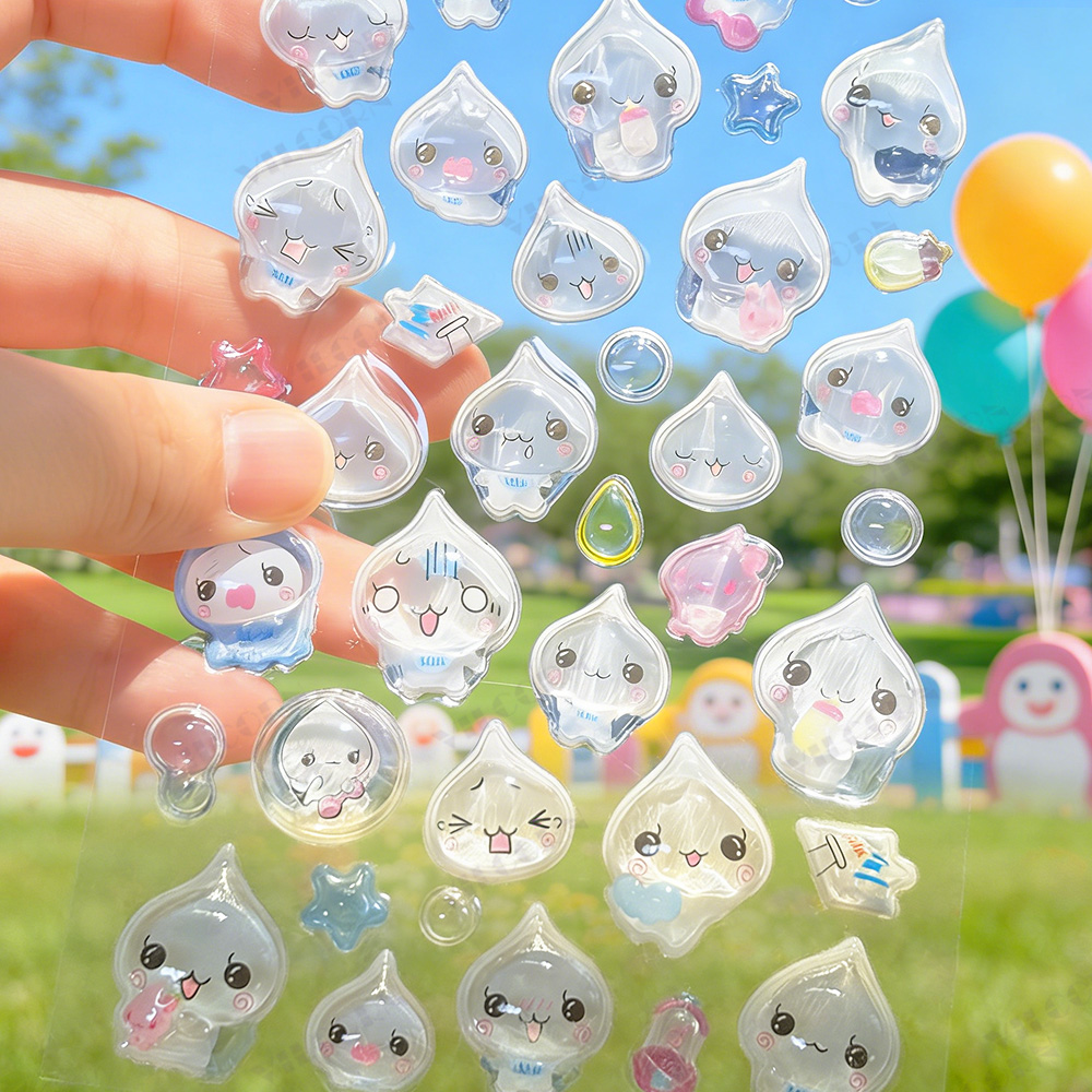AliExpress 3D Cartoon Droplet Stickers Kawaii Glitter Jelly Bonbon Stickers DIY Decor for Art Phone Case Journal Scrapbook Craft Supplies