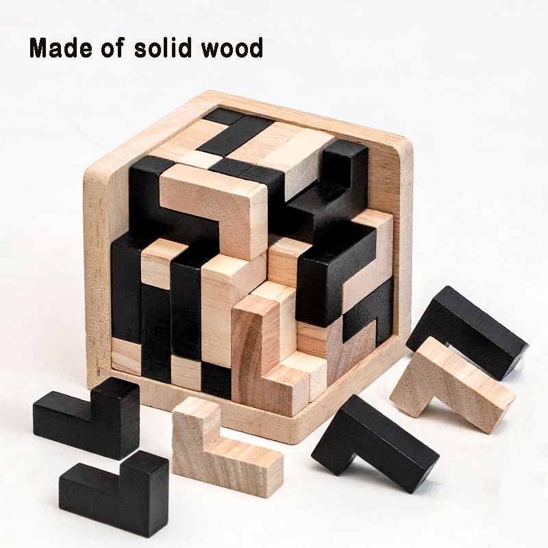 AliExpress 3D Cube Puzzle Luban Interlocking Creative Educational Wooden Toy Brain IQ Mind Early Learning Game Gift For Children Letter 54L