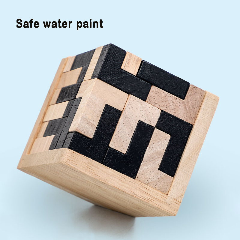 AliExpress 3D Cube Puzzle Luban Interlocking Creative Educational Wooden Toy Brain IQ Mind Early Learning Game Gift For Children Letter 54L, view 2