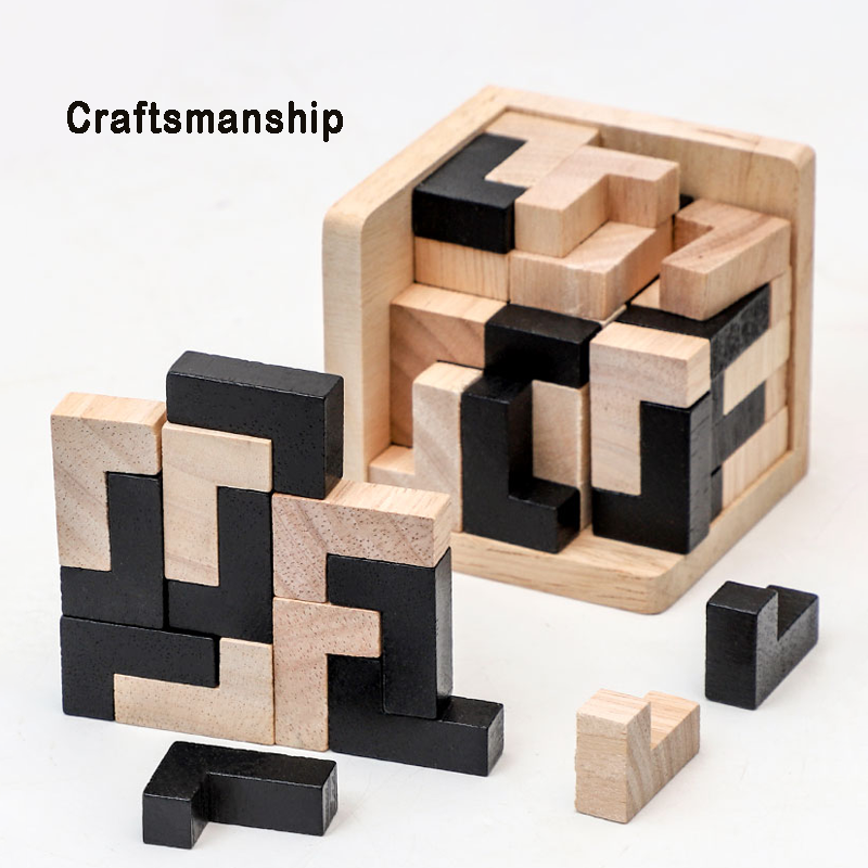 AliExpress 3D Cube Puzzle Luban Interlocking Creative Educational Wooden Toy Brain IQ Mind Early Learning Game Gift For Children Letter 54L, view 3