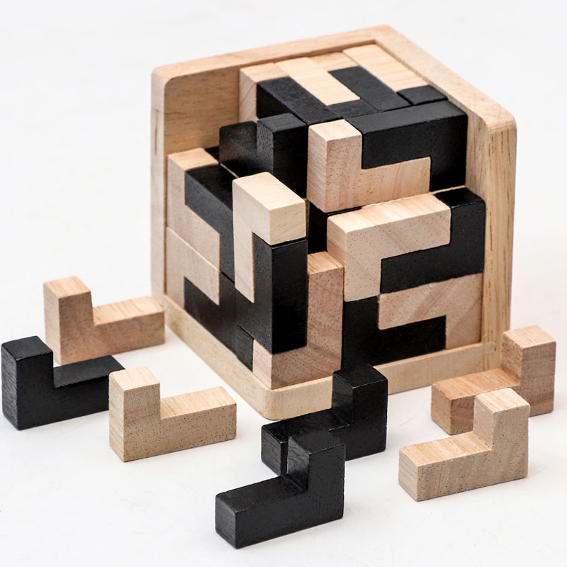 AliExpress 3D Cube Puzzle Luban Interlocking Creative Educational Wooden Toy Brain IQ Mind Early Learning Game Gift For Children Letter 54L, view 5