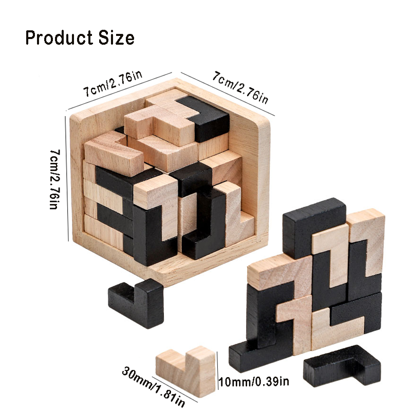 AliExpress 3D Cube Puzzle Luban Interlocking Creative Educational Wooden Toy Brain IQ Mind Early Learning Game Gift For Children Letter 54L, view 6