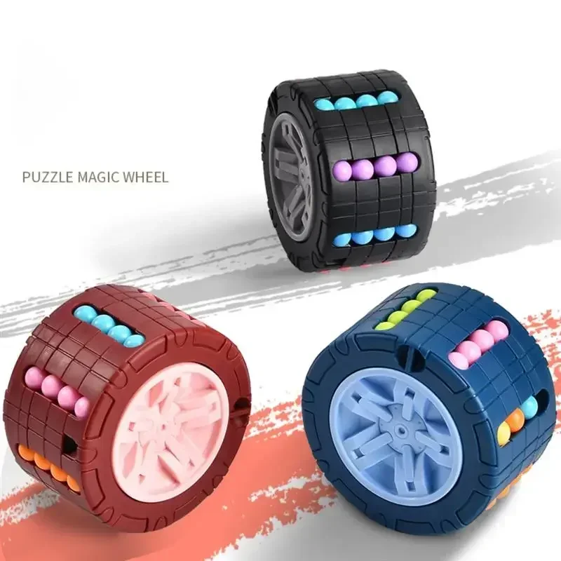 AliExpress 3D Cylinder Cube Toy Magical Bean Gyro Rotate Slide Puzzle Games Relieve Stress Children Educational Montessori Infant Toys Gift, view 3