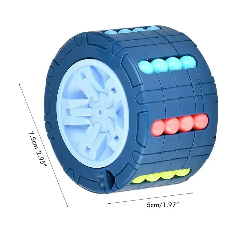 AliExpress 3D Cylinder Cube Toy Magical Bean Gyro Rotate Slide Puzzle Games Relieve Stress Children Educational Montessori Infant Toys Gift, view 6
