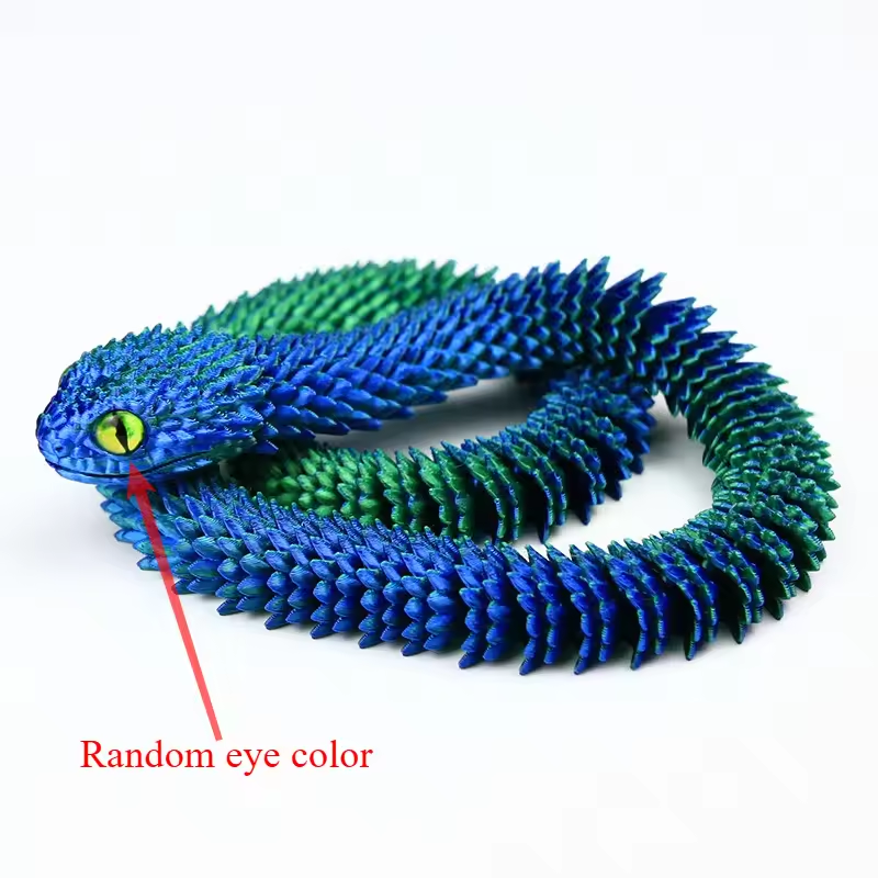 AliExpress 3D Printed Snake Movable Joint Fidget Toy Figurine Simulation Snake Office Desktop Ornament Gifts Crafts Figurines Miniatures, view 3
