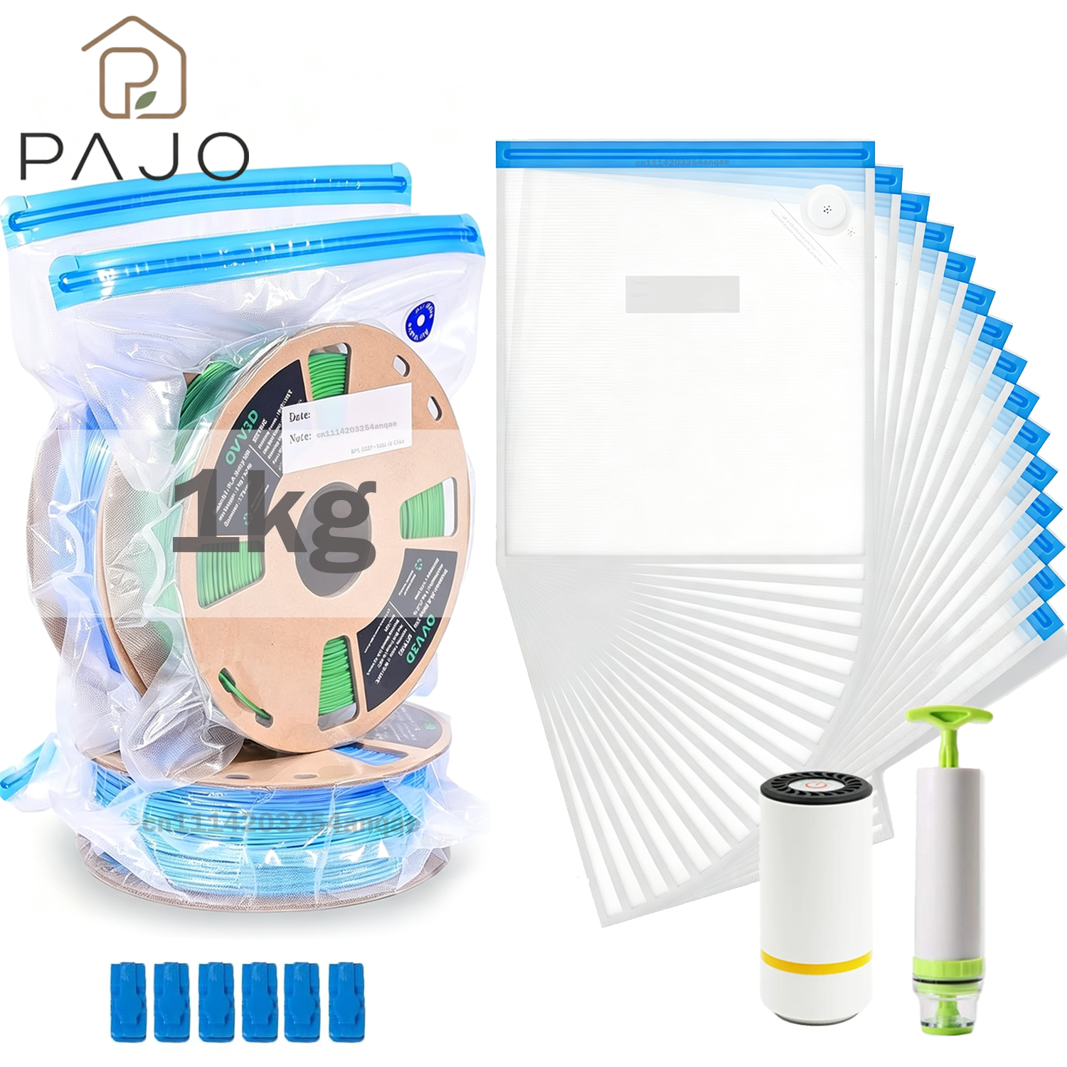 AliExpress 3D Printer Filament Vacuum Storage Bags Kit with Pump Desiccants Clips Moisture Proof Sealed Bag for PLA ABS PETG Filament