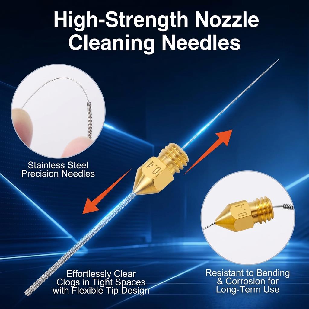 AliExpress 3D Printer Nozzle Cleaning Needles Kit Stainless Steel 0.15-1.0mm Needles Anti-Clog Cleaner Tool For Creality Ender Bambu Lab, view 2