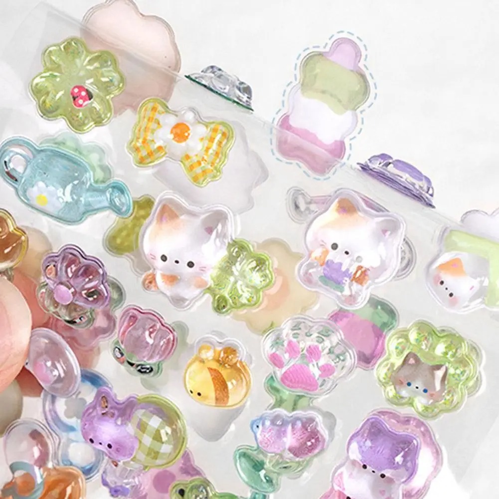 AliExpress 3D Relief Jelly Stickers Cartoon Animal Sticker Candy Ghost Rabbit Aesthetic Stickers DIY Phone Case Diary Stationery Sticker, view 4