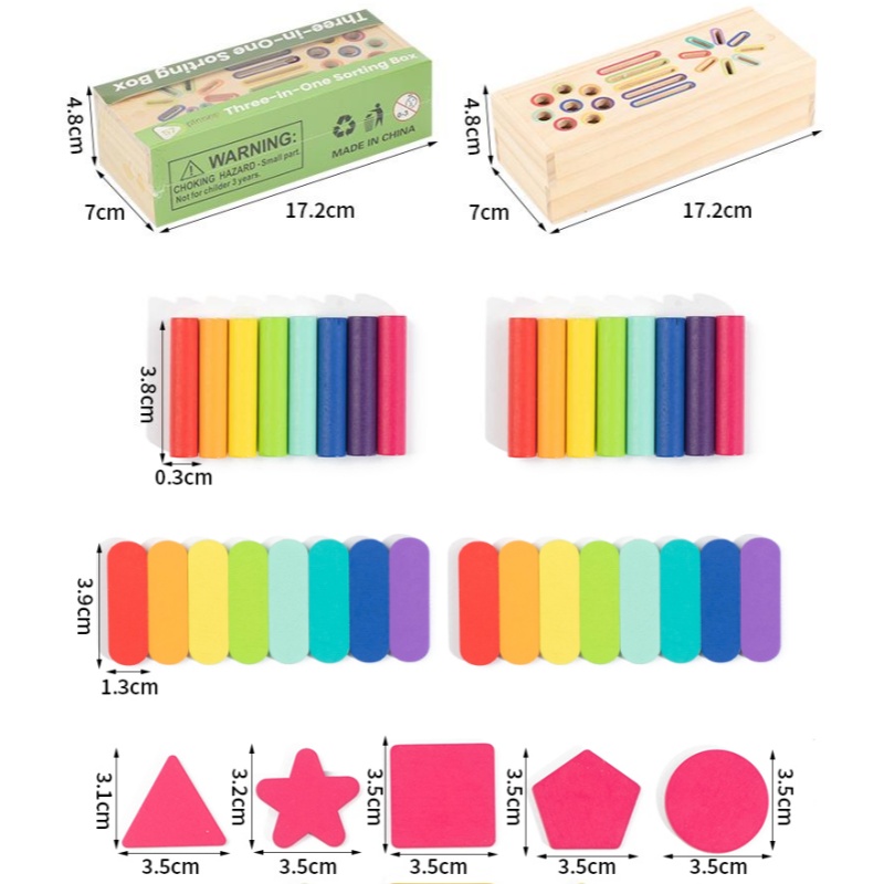 AliExpress 3D Shapes Geometric Solids Wooden Color Toy Sorting Toy Developmental Training Montessori Educational Game for Preschool Element, view 6