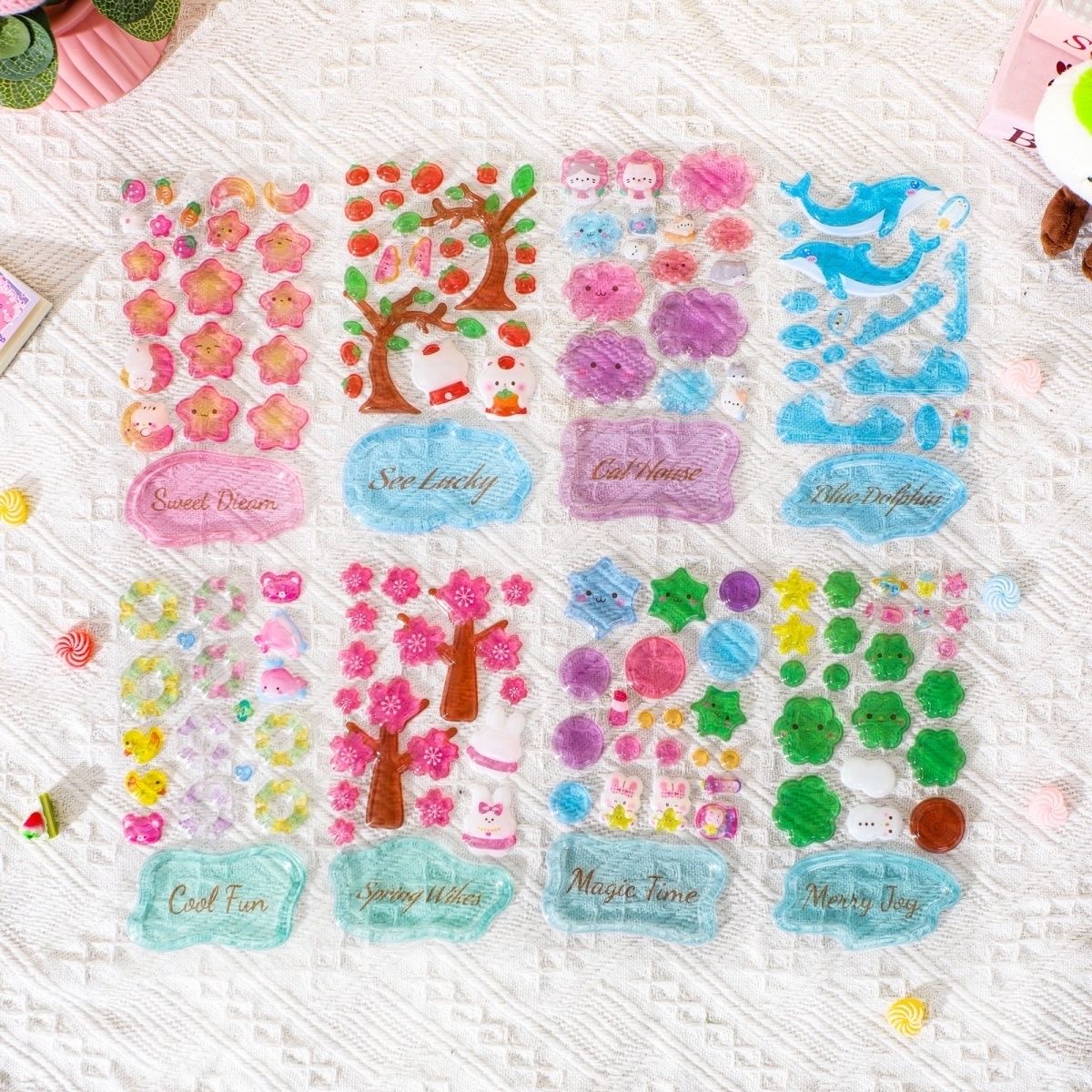 AliExpress 3D Stacked Crystal Stickers Cute Animal Stickers for Girls Boys Classroom Prizes Kids Handmade DIY Creative Gift Party Favors, view 2