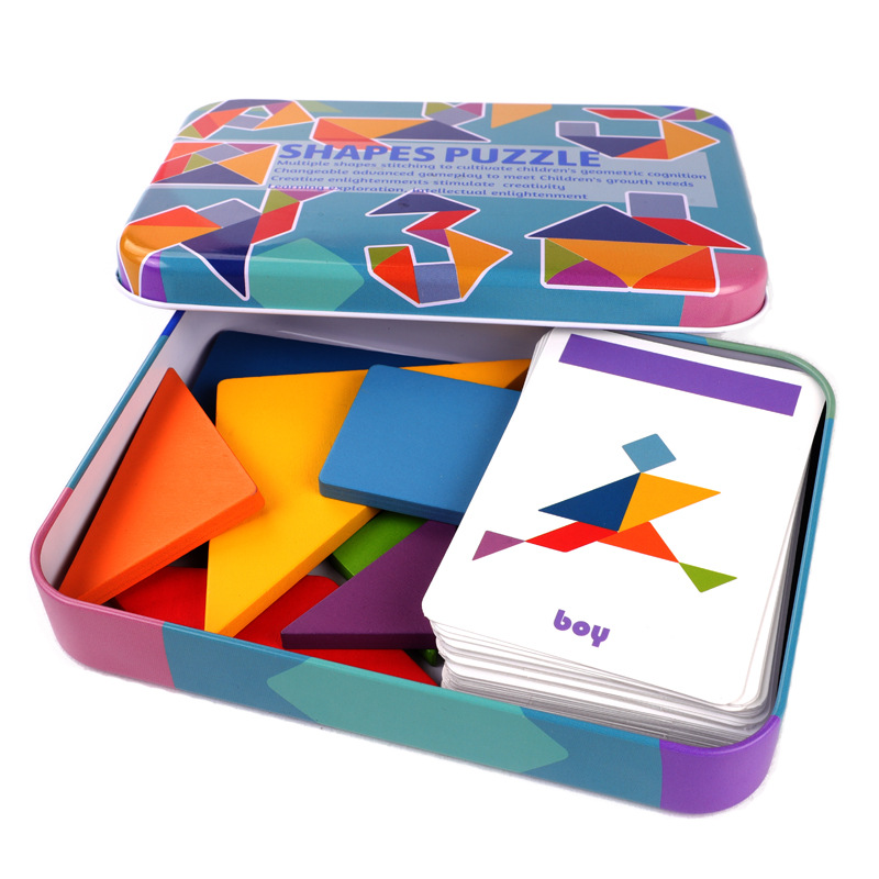 AliExpress 3D Wooden Pattern Animal Jigsaw Puzzle Colorful Tangram Toy Kids Montessori Early Education Sorting Games Toys Children Gift