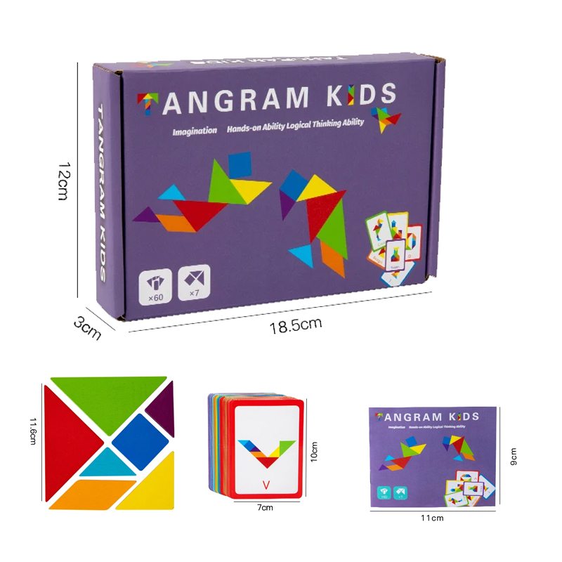 AliExpress 3D Wooden Pattern Animal Jigsaw Puzzle Colorful Tangram Toy Kids Montessori Early Education Sorting Games Toys Children Gift, view 6