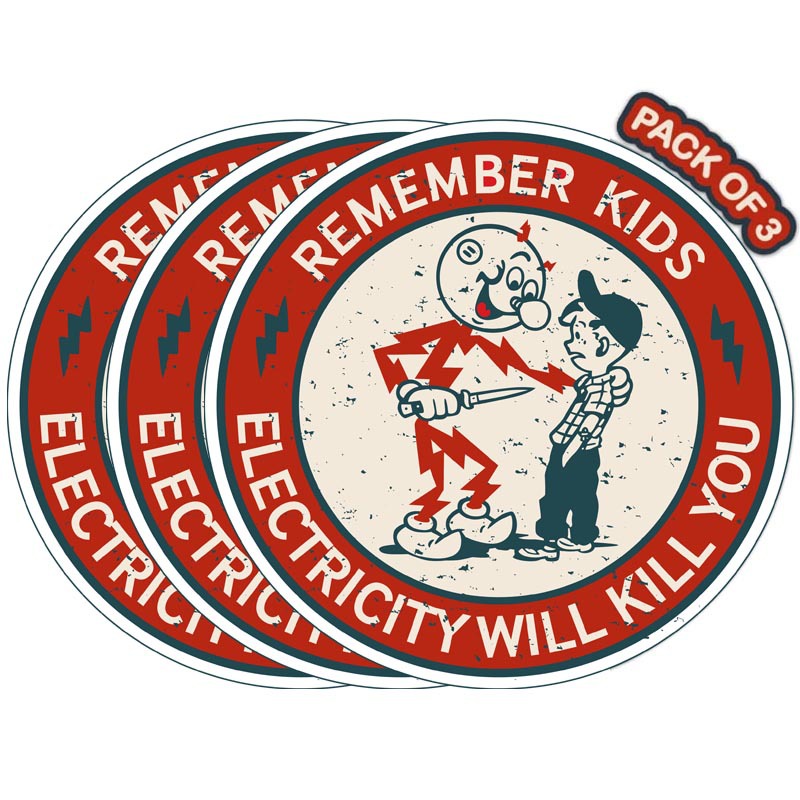 AliExpress 3Electric Shock Hazard Warning Sticker,Remember Kids Electricity Will Kill You Warning Sticker