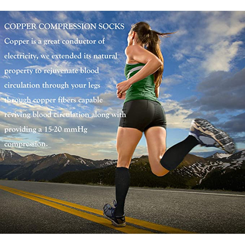 AliExpress 3Pairs Compression Socks Knee High Varicose Veins Stockings Men Women Sport Socks Anti Fatigue Pain Relief Compression Stockings, view 6