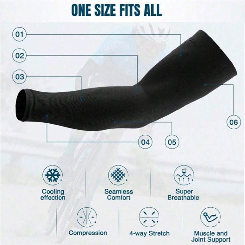 AliExpress Ice Silk Sun Protection Arm Sleeves (3 Pairs), view 5