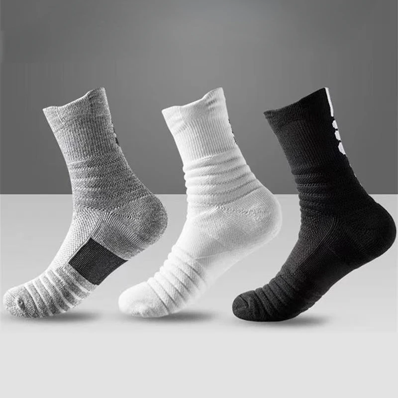 AliExpress 3pairs/Lot Men's Socks Compression Stockings Breathable Basketball Sports Cycling Socks Moisture Wicking High Elastic Tube Socks