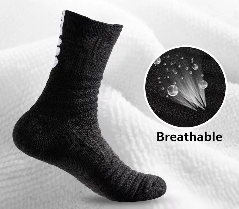 AliExpress 3pairs/Lot Men's Socks Compression Stockings Breathable Basketball Sports Cycling Socks Moisture Wicking High Elastic Tube Socks, view 5