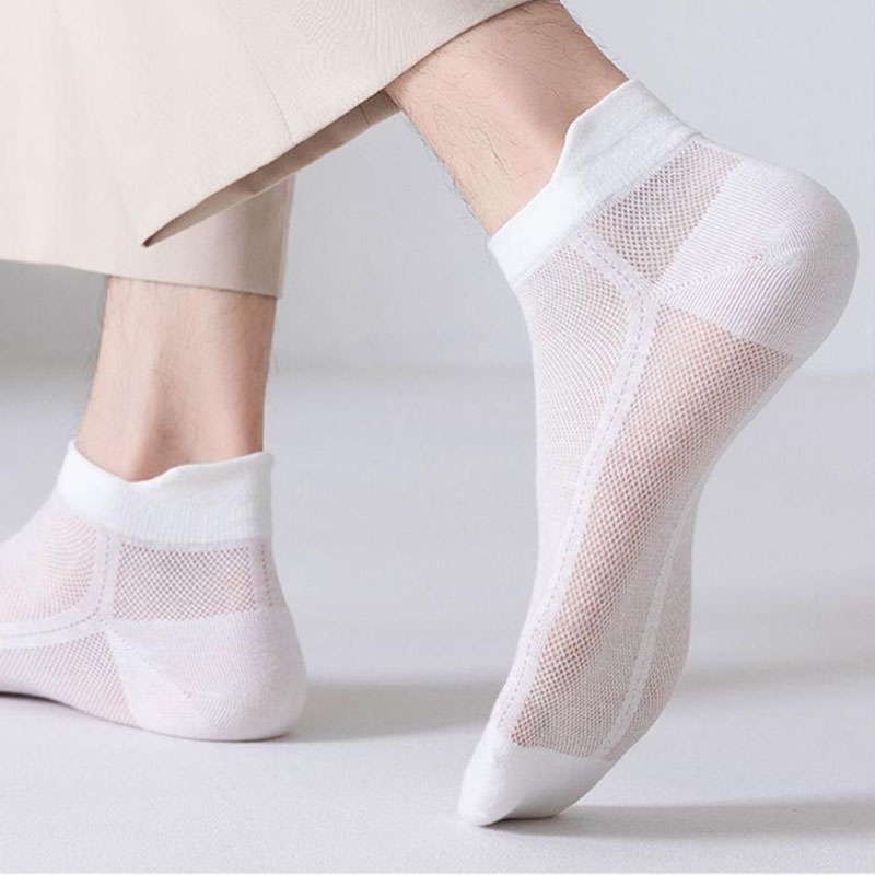 AliExpress 3Pairs Men's Socks Thin Breathable Comfy Deodorant Sweat-absorbing Low Cut Ankle Sports Sock Casual Ultra-thin Business Sox, view 4