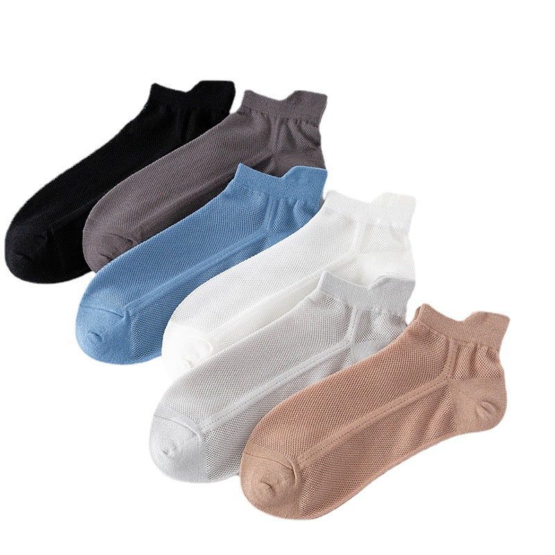 AliExpress 3Pairs Men's Socks Thin Breathable Comfy Deodorant Sweat-absorbing Low Cut Ankle Sports Sock Casual Ultra-thin Business Sox, view 6