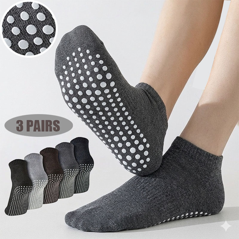 AliExpress 3Pairs of Men'S Yoga Socks Breathable Non-Slip Sweat-Absorbing Sports Ankle Sock Comfortable High Quality Solid Color Casual Sox