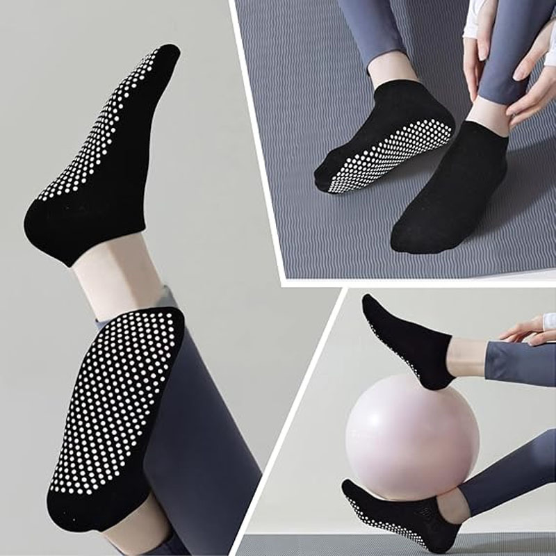 AliExpress 3Pairs of Men'S Yoga Socks Breathable Non-Slip Sweat-Absorbing Sports Ankle Sock Comfortable High Quality Solid Color Casual Sox, view 5