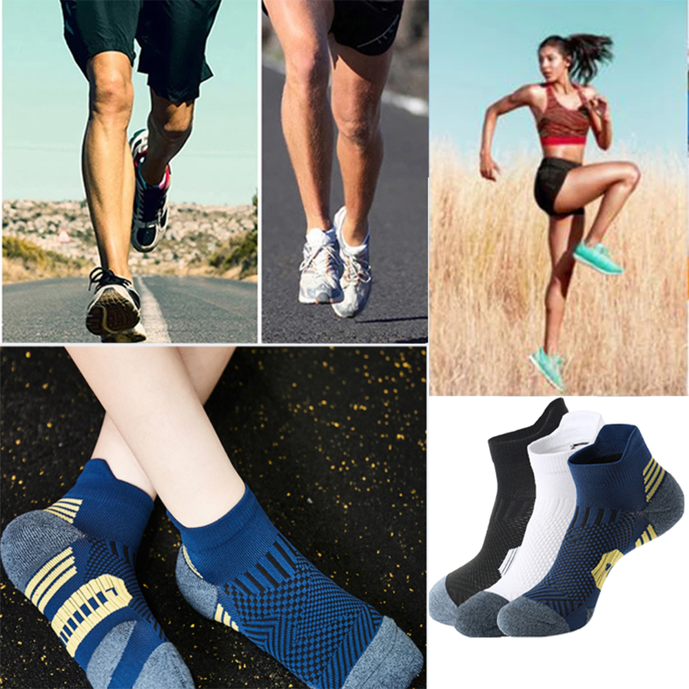 AliExpress 3Pairs Professional Sports Fitness Socks Towel Bottom Non-Slip Running Sock Men Women Short Quick-Drying Basketball Training Sox, view 2