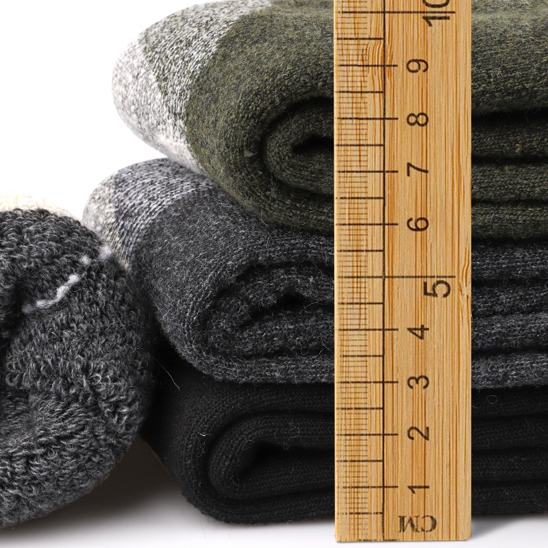 AliExpress 3Pairs Super Thick Merino Wool Socks Male Men Winter Thermal Cashmere Socks Fleece Terry Loop Middle Tube Socks High Quality, view 5