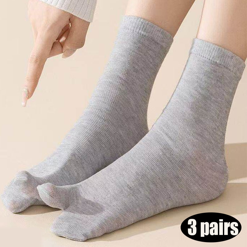 AliExpress 3pairs Unisex Split-Toe Socks Women'S Comfortable Sweat-Absorbent Breathable Two-Toe Sock Easy Solid Color Men'S Boat Sox