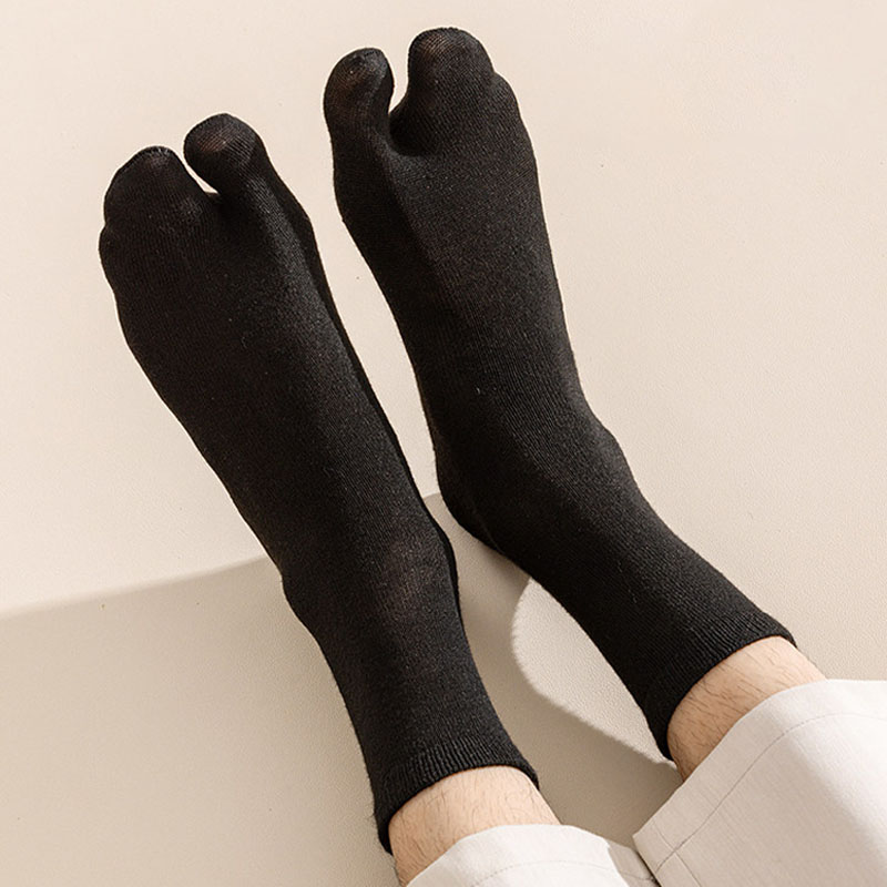 AliExpress 3pairs Unisex Split-Toe Socks Women'S Comfortable Sweat-Absorbent Breathable Two-Toe Sock Easy Solid Color Men'S Boat Sox, view 2