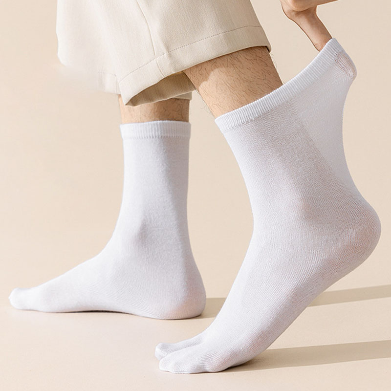AliExpress 3pairs Unisex Split-Toe Socks Women'S Comfortable Sweat-Absorbent Breathable Two-Toe Sock Easy Solid Color Men'S Boat Sox, view 4