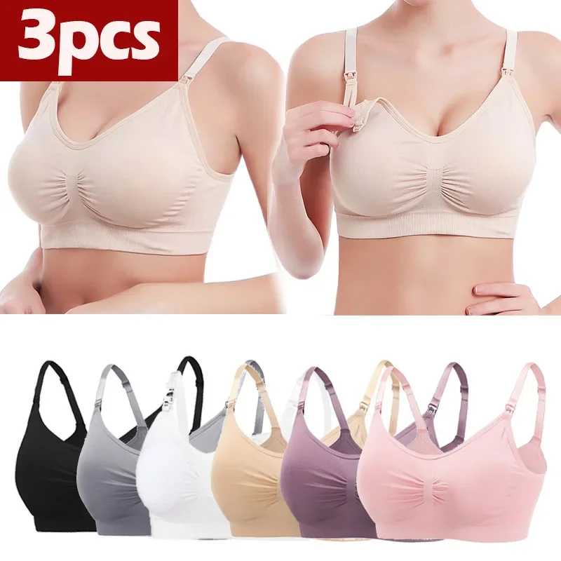 AliExpress 3PC/lot Maternity Nursing Bras Cotton Breastfeeding Pregnant Women Pregnancy Underwear Breast Feeding Bra Clothing Lactancia