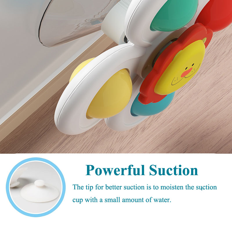 AliExpress 3PC Set Suction Cup Spinning Cartoon Animal Spinner Toys For Kids Window High Chair Tray Bath Table Travel for Children Gift, view 4