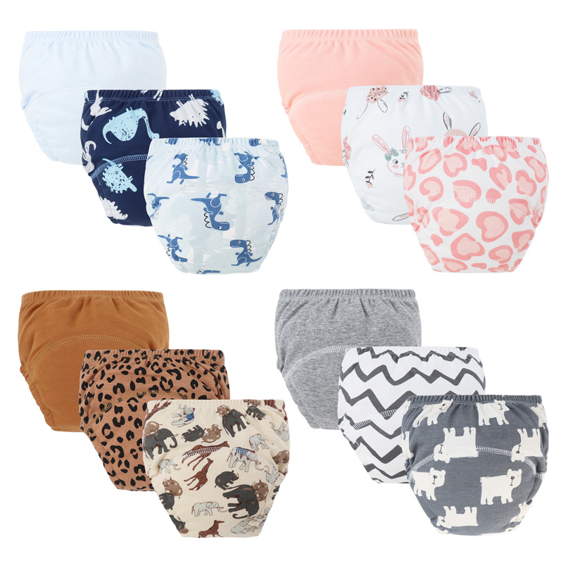 AliExpress 3Pcs Baby Diaper Training Pants for Girls Boys Washable Nappies Infant Cloth Diapers Reusable Kids Underwear Toddler Shorts, view 3