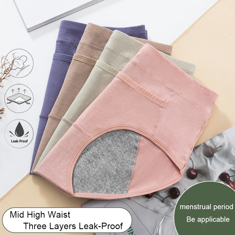 AliExpress 3PCS Cotton Menstrual Panties Leak Proof Breathable Cartoon cat Panties Woman Women Girls Physiological Pants Women's Intimates, view 3