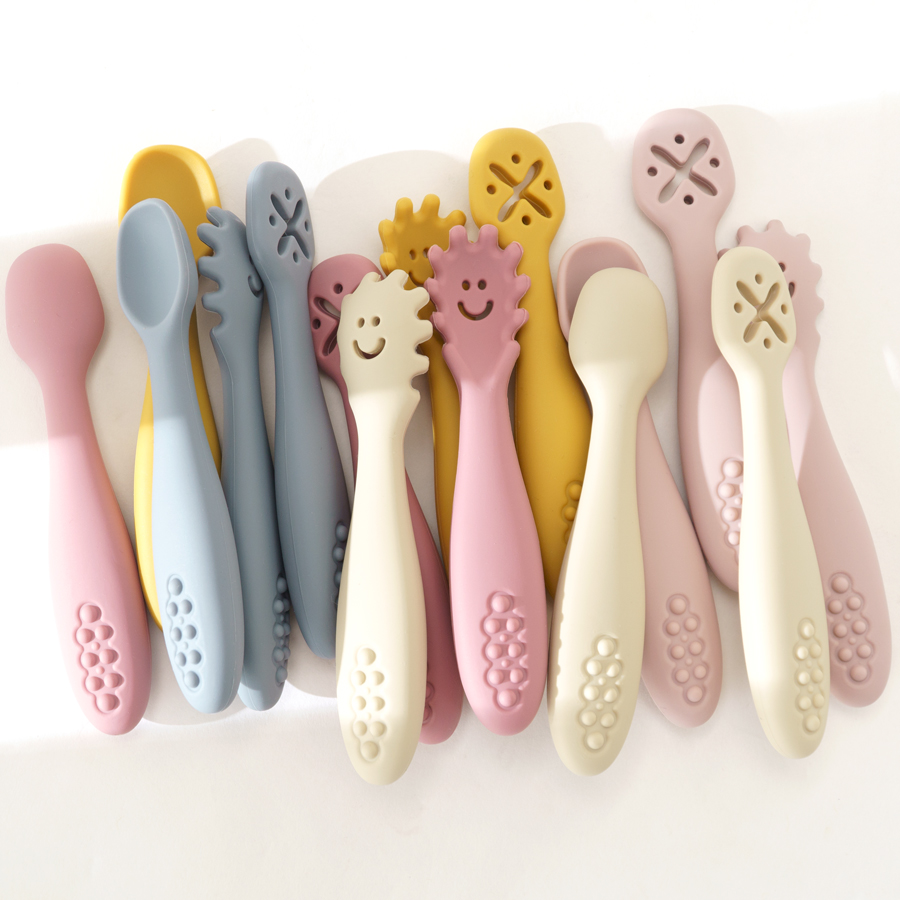 AliExpress 3PCS Cute Baby Learning Spoons Utensils Set Newborn Feeding Spoon Set Toddler Scoop Weaning Cutlery Children‘s Tablewar