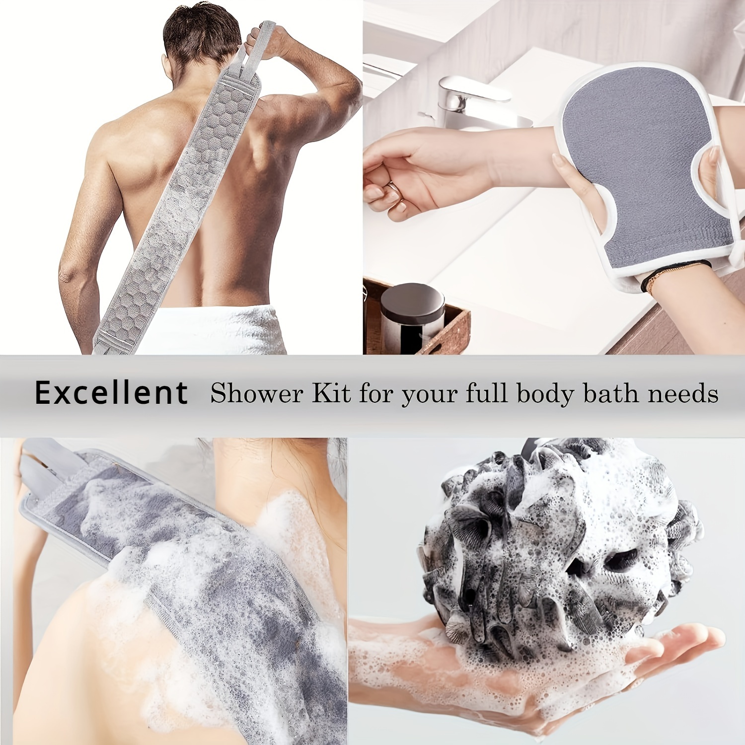 AliExpress 3-Piece Exfoliating Body Scrubber Set, view 3