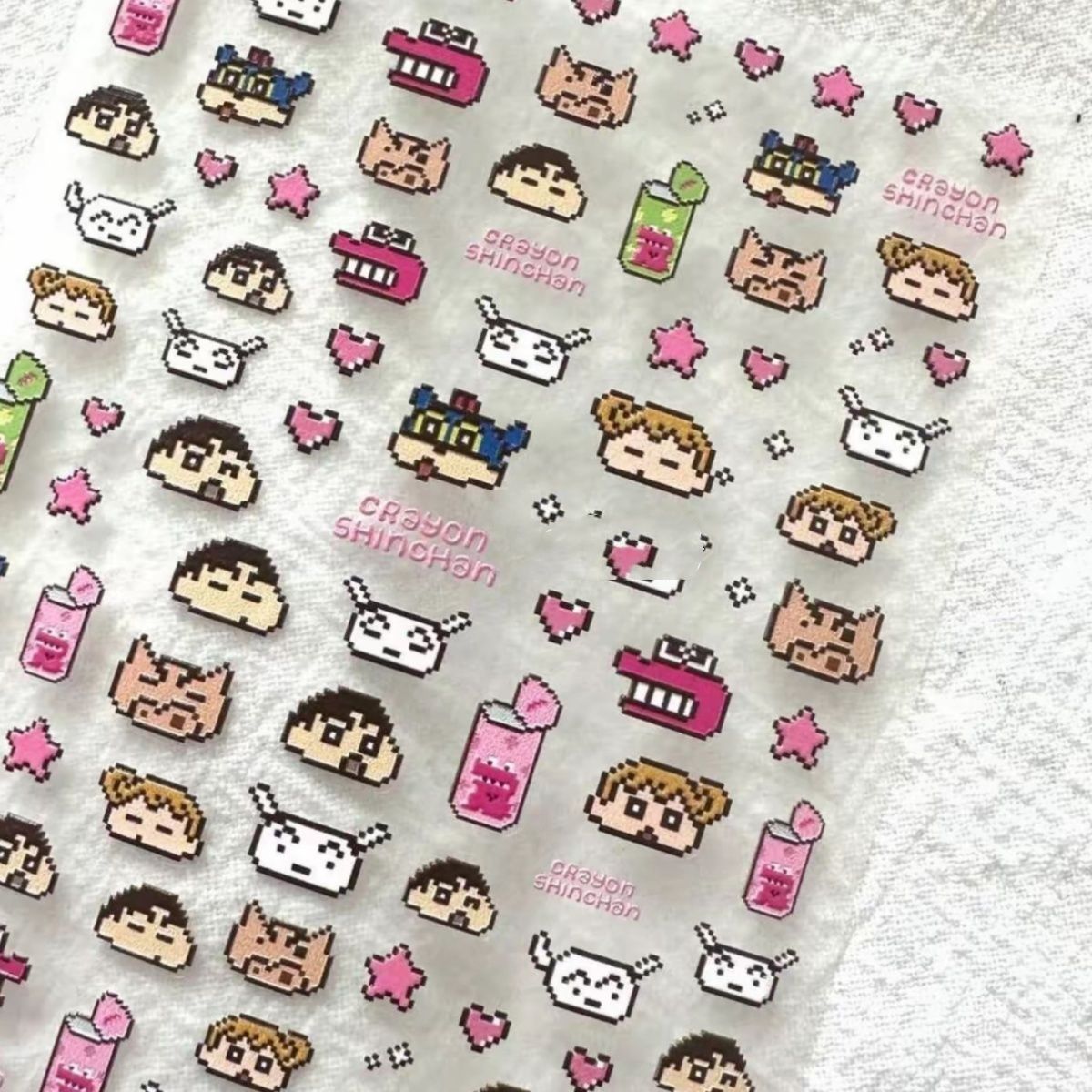 AliExpress 3PCS Kawaii Crayon Shin Chan PET Stickers Japanese Pixel Style Cute Phone Case Stickers for Junk Journal Scrapbooking Supplies
