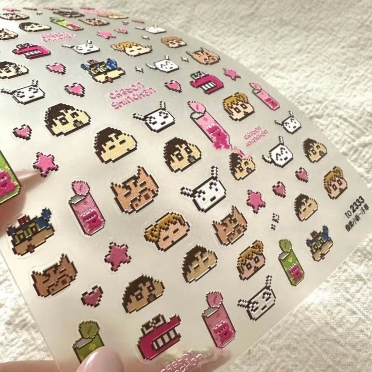 AliExpress 3PCS Kawaii Crayon Shin Chan PET Stickers Japanese Pixel Style Cute Phone Case Stickers for Junk Journal Scrapbooking Supplies, view 2