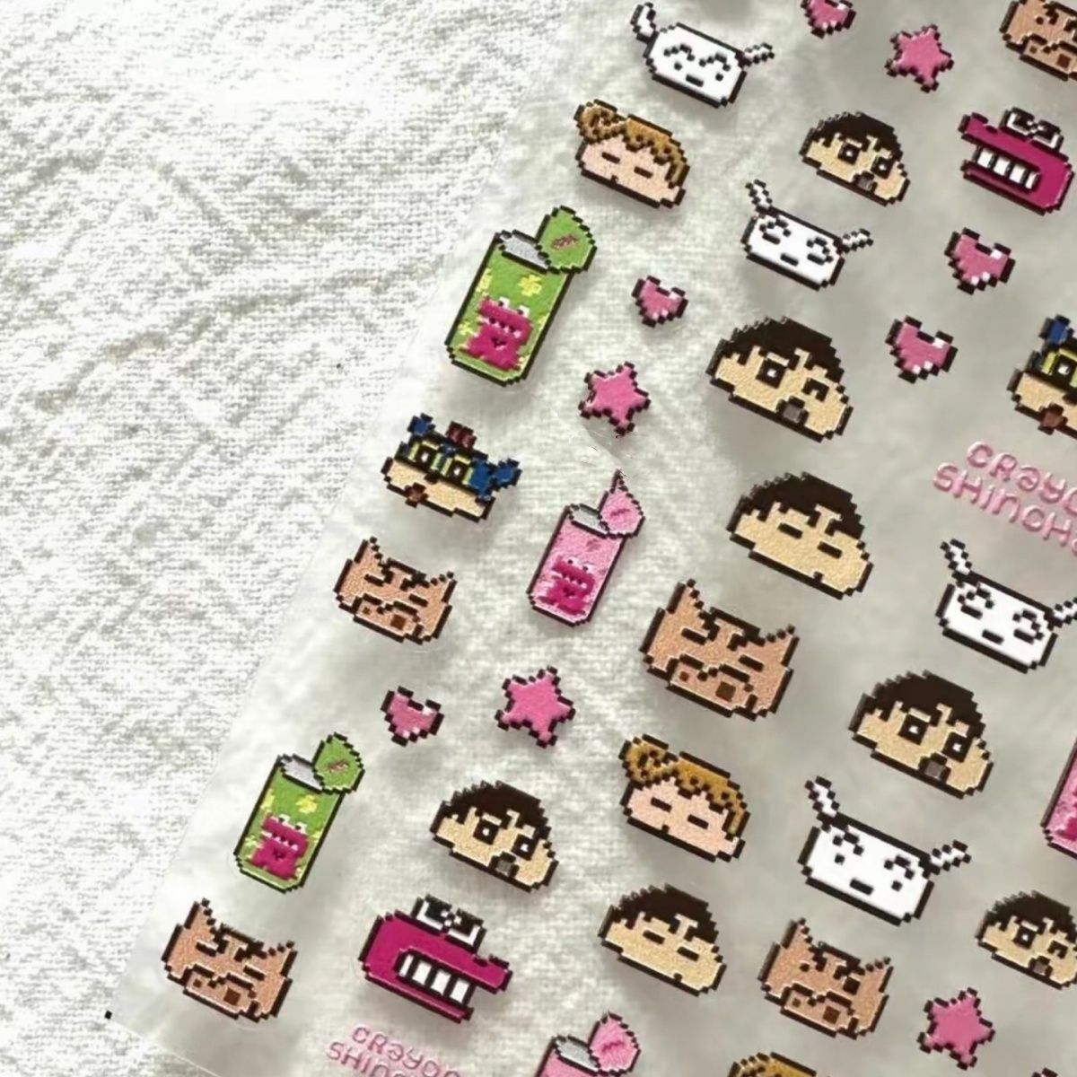 AliExpress 3PCS Kawaii Crayon Shin Chan PET Stickers Japanese Pixel Style Cute Phone Case Stickers for Junk Journal Scrapbooking Supplies, view 4