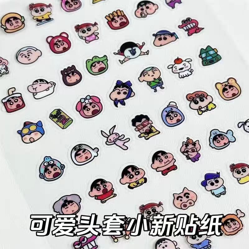 AliExpress 3PCS Kawaii Crayon Shin Chan PET Stickers Japanese Pixel Style Cute Phone Case Stickers for Junk Journal Scrapbooking Supplies, view 5
