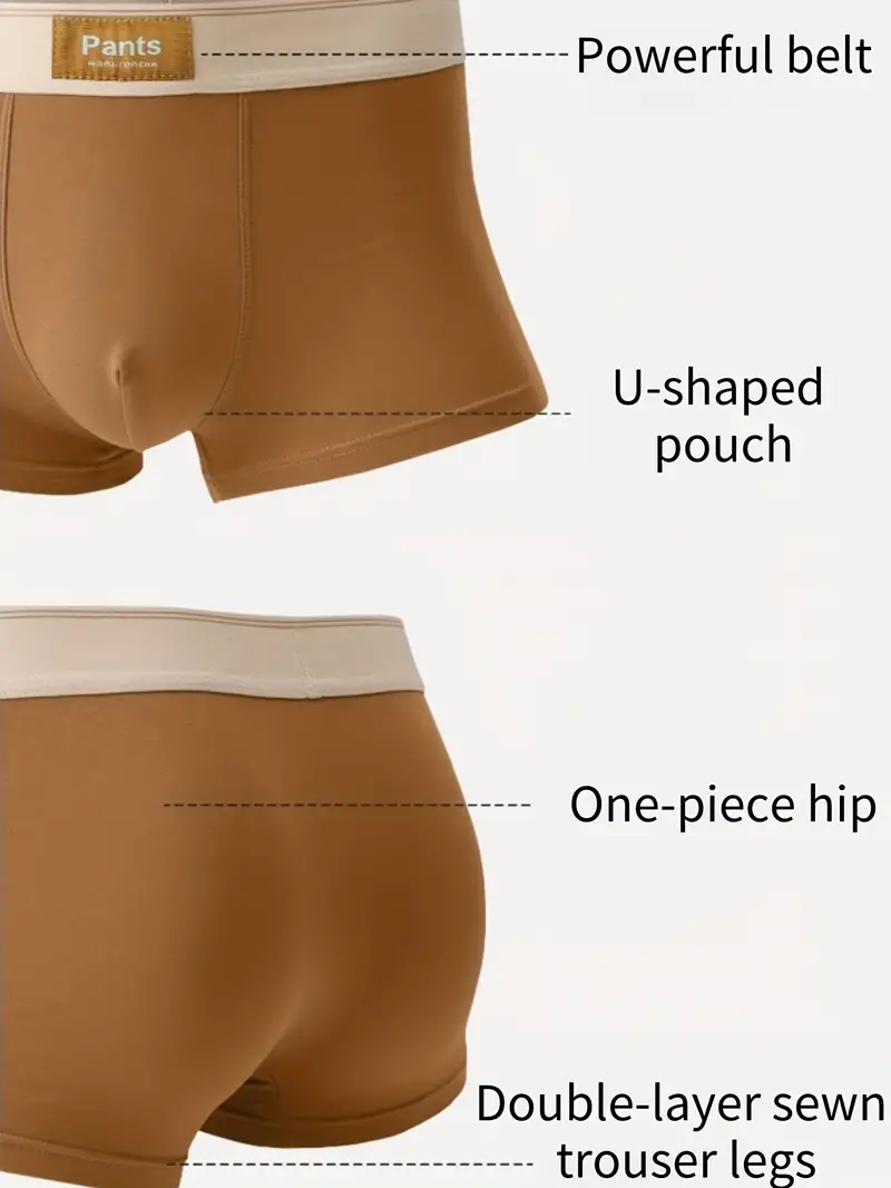 AliExpress 3pcs Men Panties Cotton BoxerShorts Man Underwear Mens Boxers Breathable U Convex Male Underpants Sexy Trunks, view 5