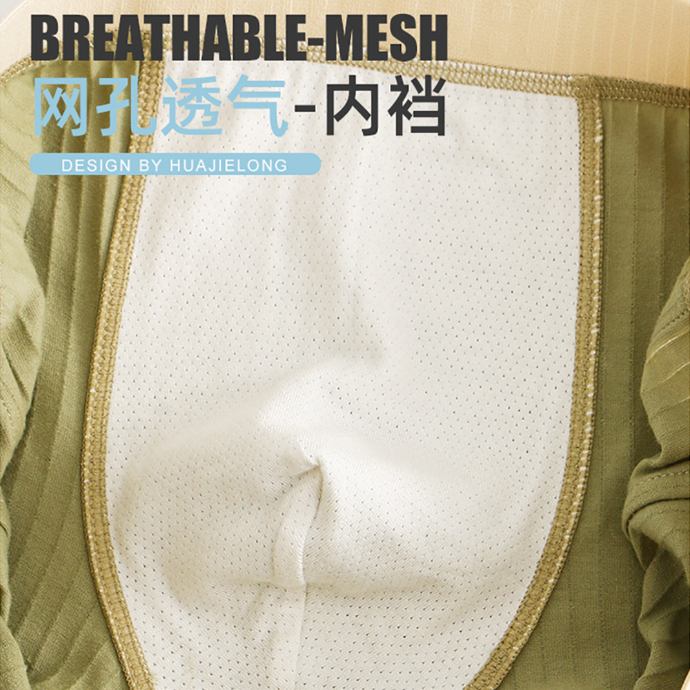 AliExpress 3PCS/Pack 100% Cotton Solid Striped Men's Boxer Sexy Breathable Mesh U Crotch Underwear High Elastic Widen Waistband Underpants, view 6