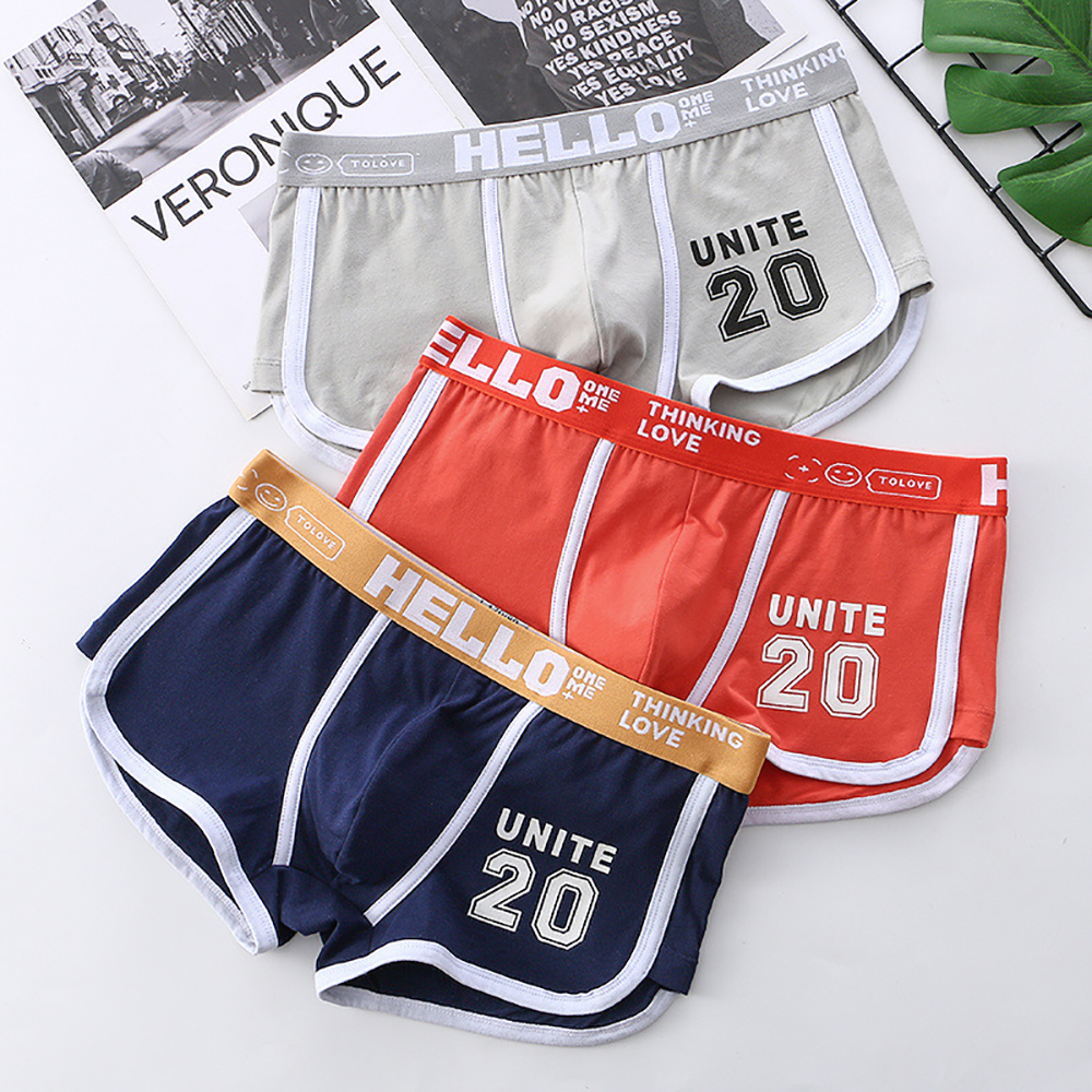 AliExpress 3PCS/Pack 100% Cotton Underpants Men Comfortable Big U Type Crotch Breathable Mesh Men's Panties Fashion Letter Boxers Hombre