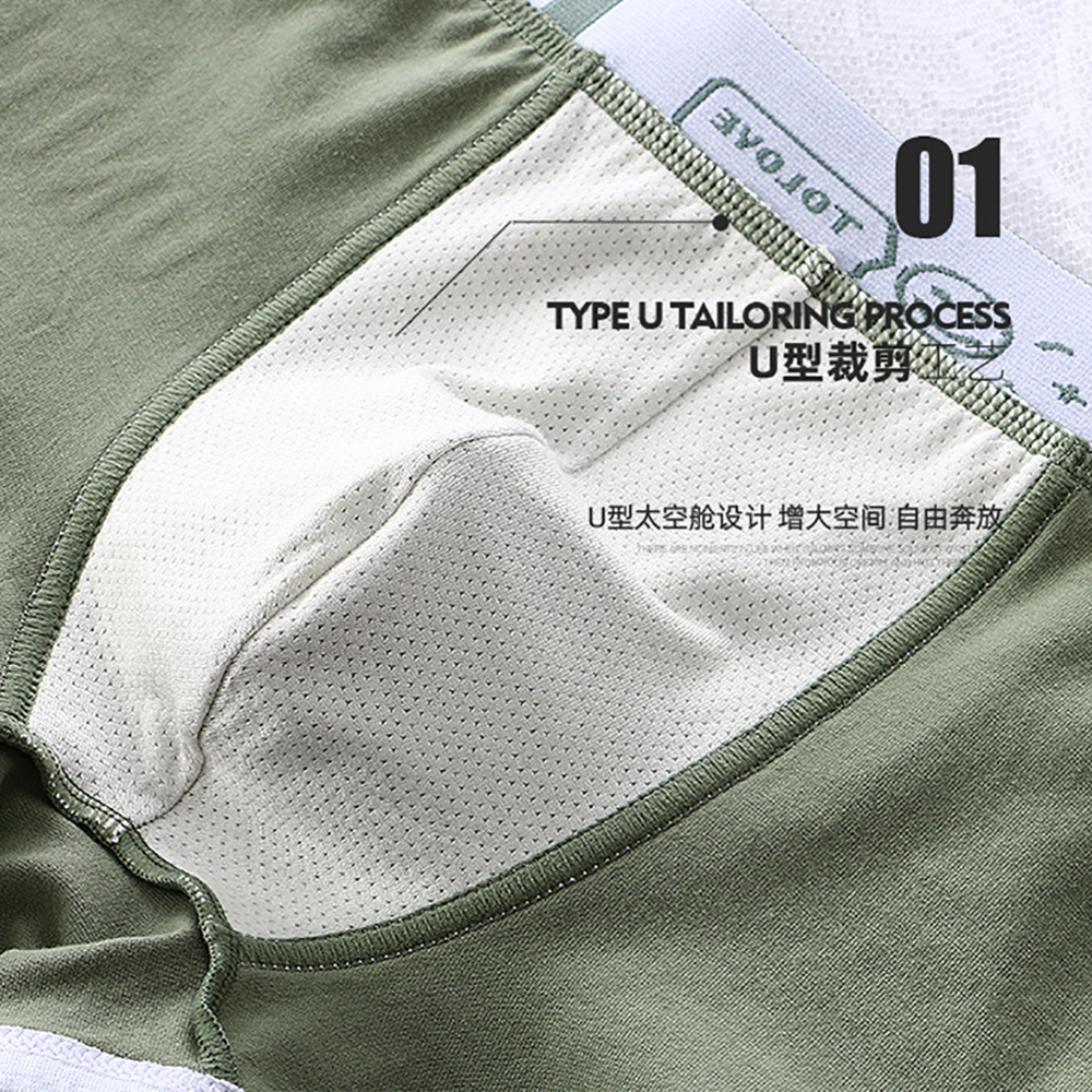 AliExpress 3PCS/Pack 100% Cotton Underpants Men Comfortable Big U Type Crotch Breathable Mesh Men's Panties Fashion Letter Boxers Hombre, view 3