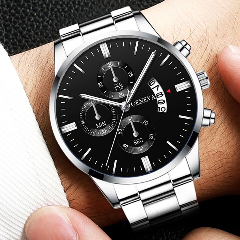 AliExpress 3-Piece Men's Stainless Steel Quartz Watch Set, view 3