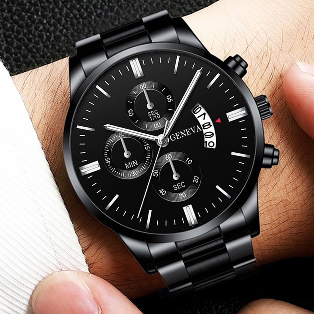 AliExpress 3-Piece Men's Stainless Steel Quartz Watch Set, view 4